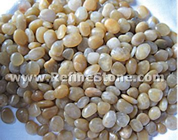 Yellow polished river pebble