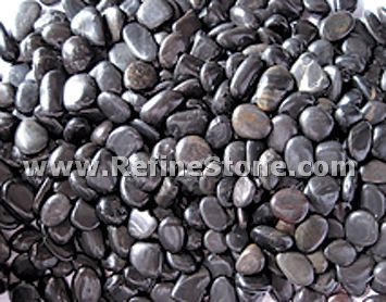 Black Polished river pebble