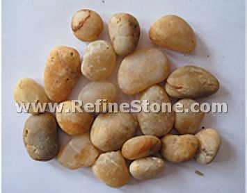 Yellow Unpolished river pebble