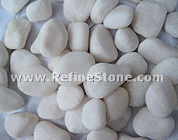 Snow white unpolished river pebble