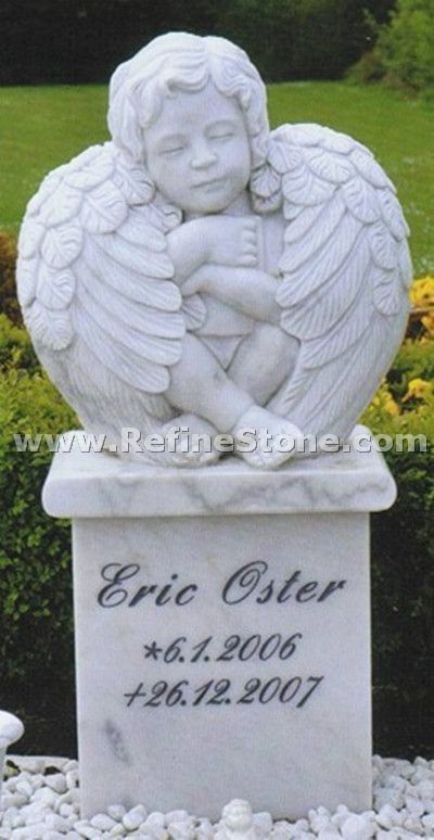Marble angel sculpture