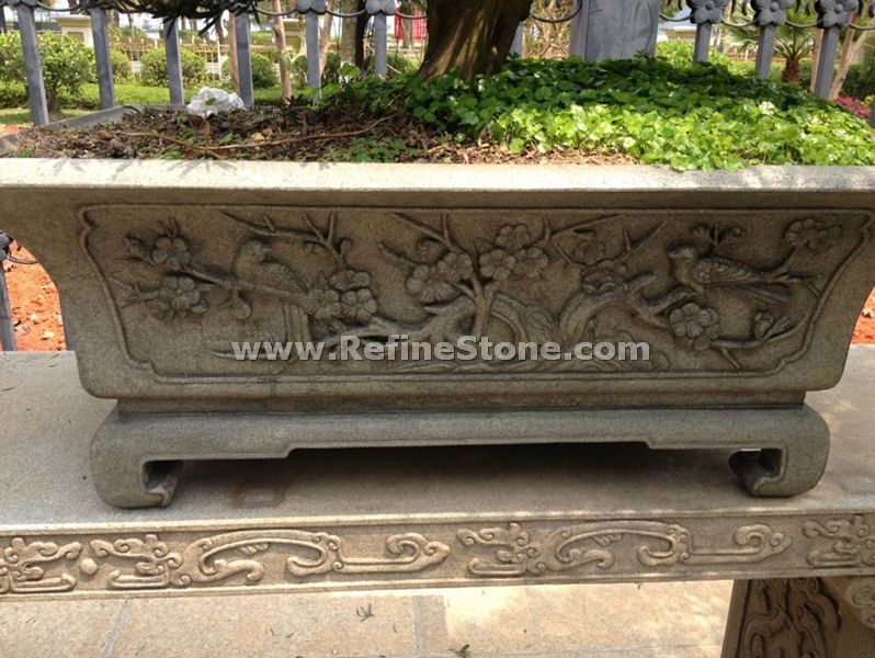 rectangle stone flower pot