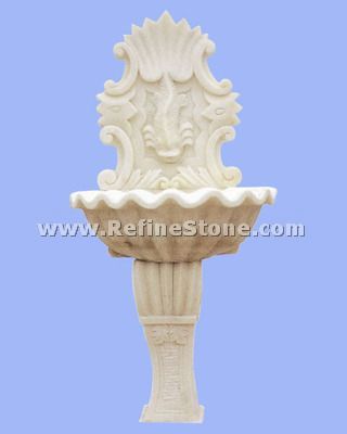 white marble wall fountain