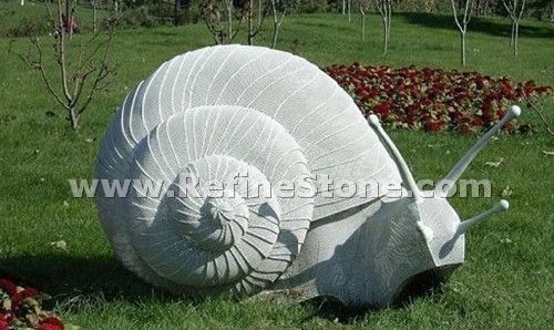 Snail granite carving