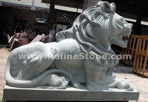 Majestic lion carving
