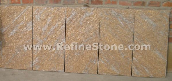 golden rusty quartzite split