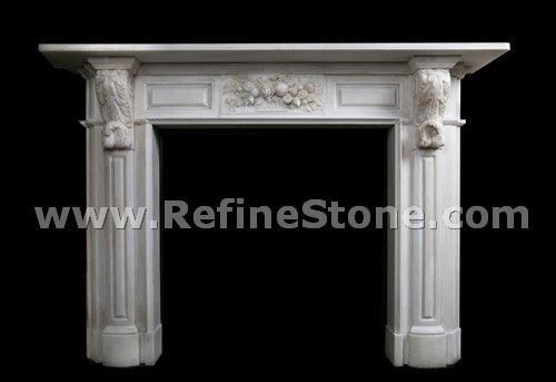 Chinese decorated western style fireplace mantel