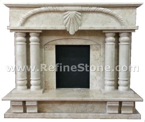 Large marble fireplace cut