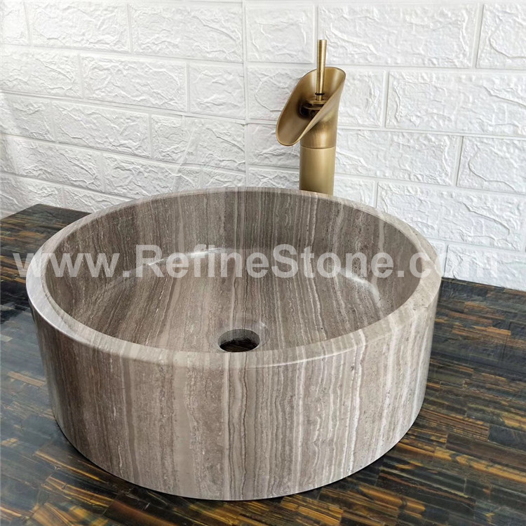 Coffee wooden marble sink