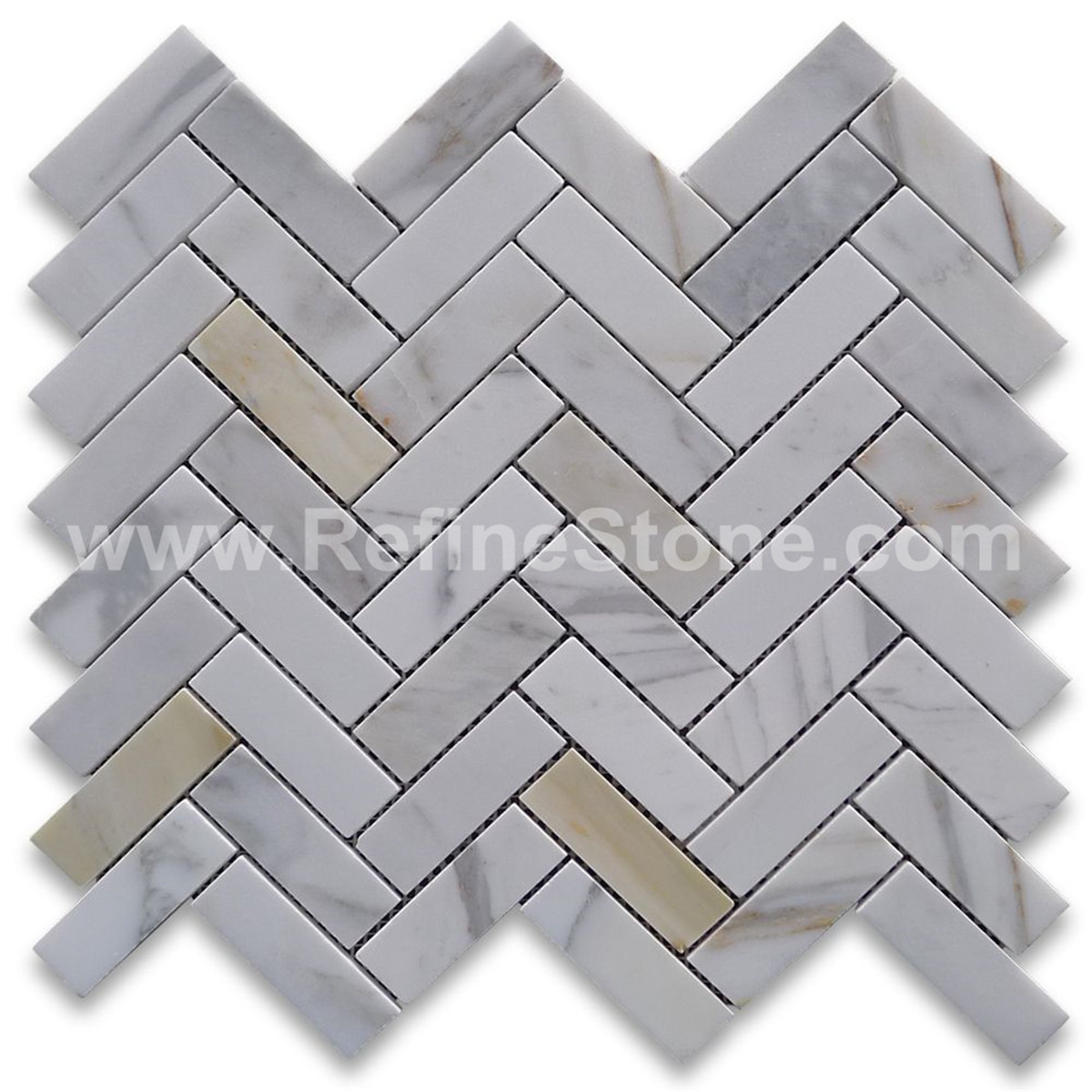 Oriental white marble 1x3 Herringbone Mosaic Tile Polished