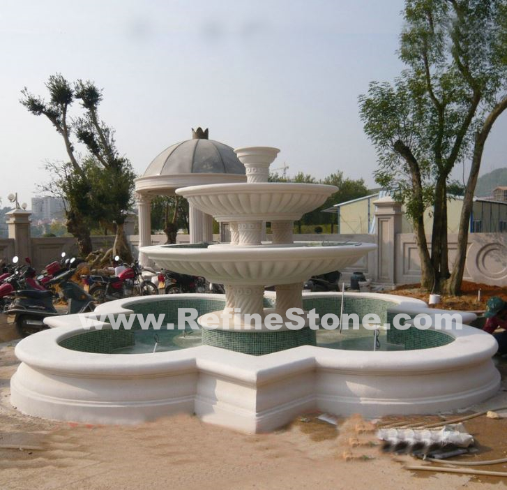 white marble fountain