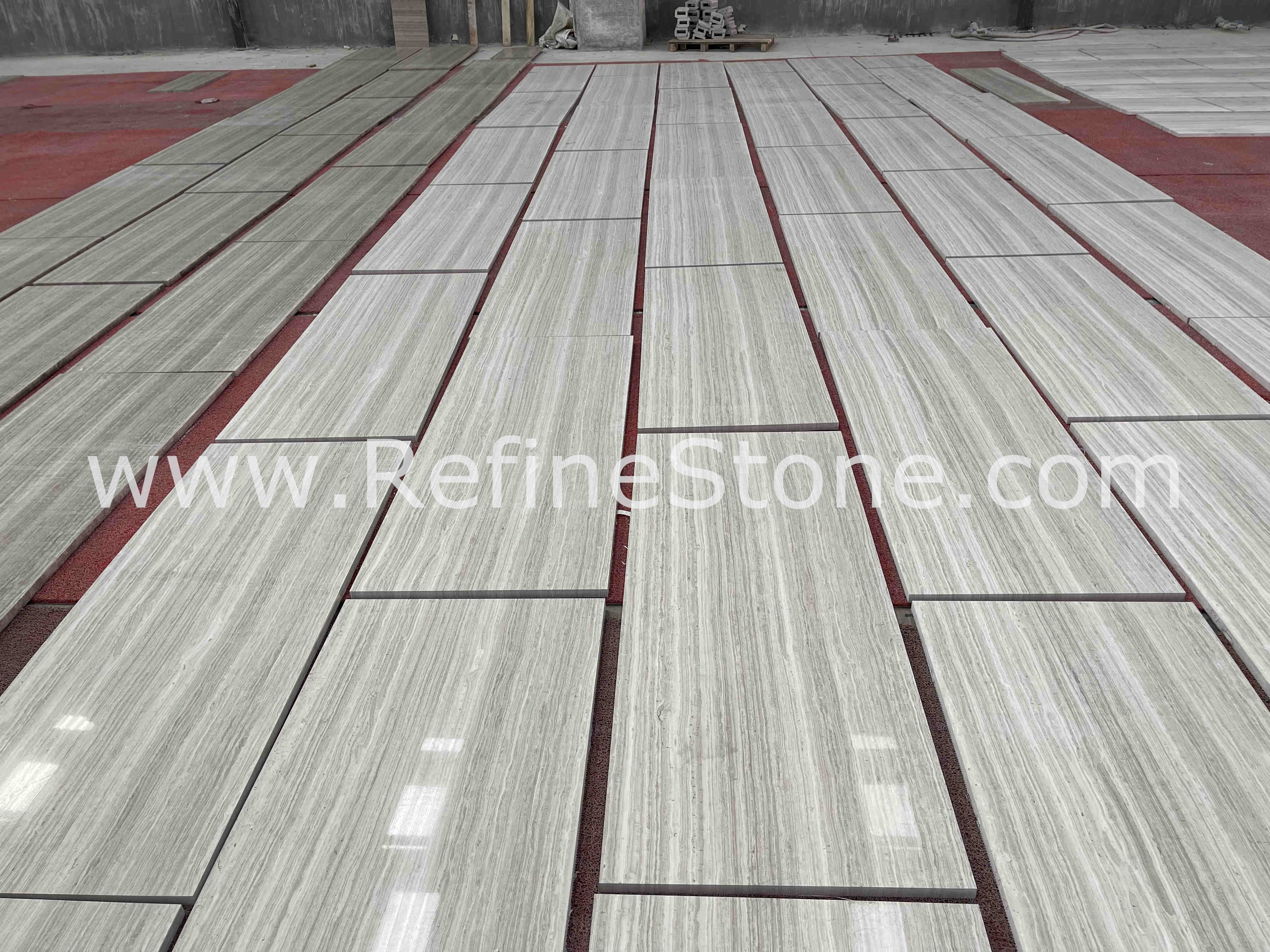 white wooden marble cut to tiles