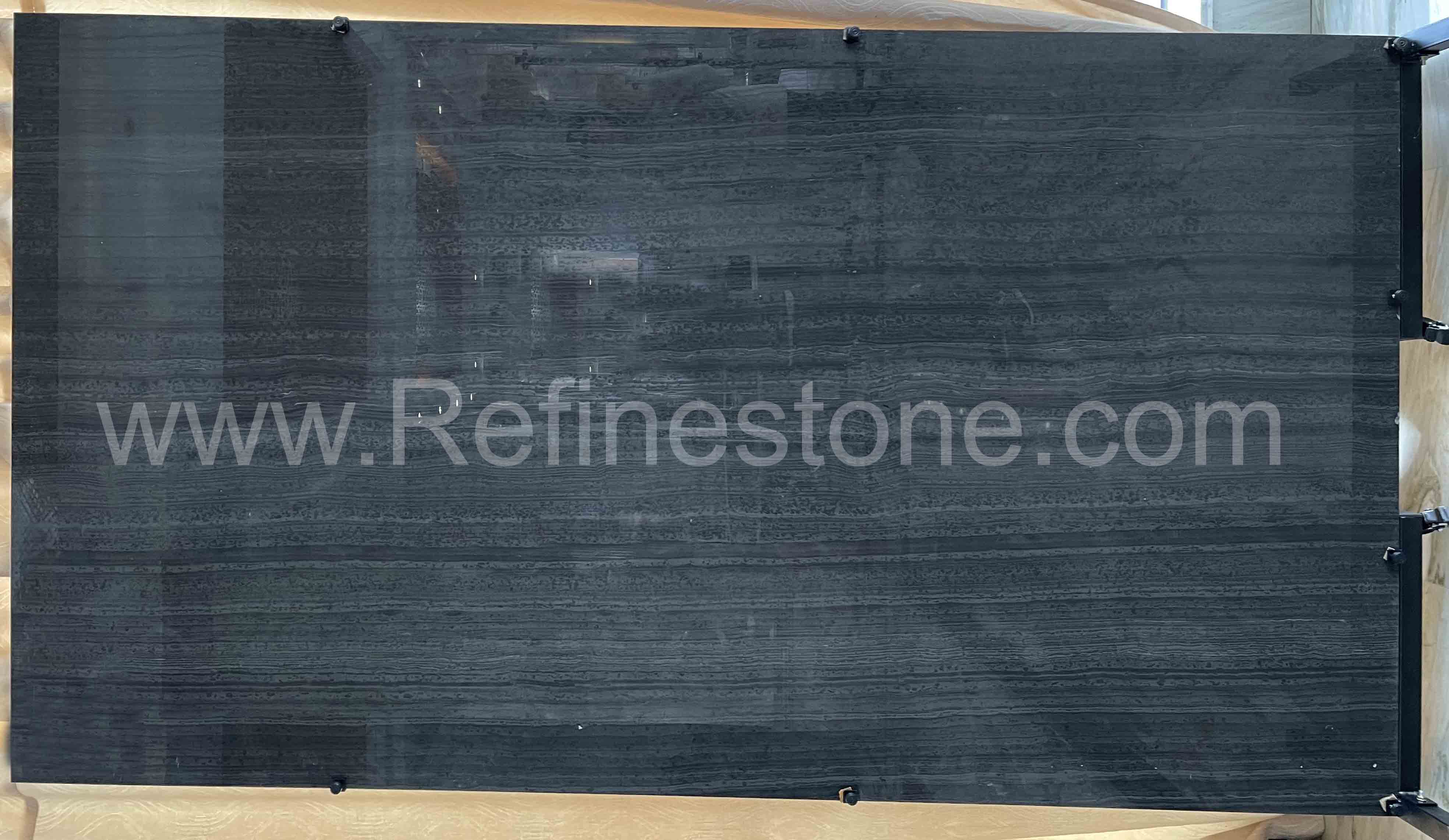 black wooden marble slab