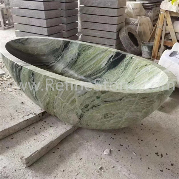 Shangri la green marble bathtub